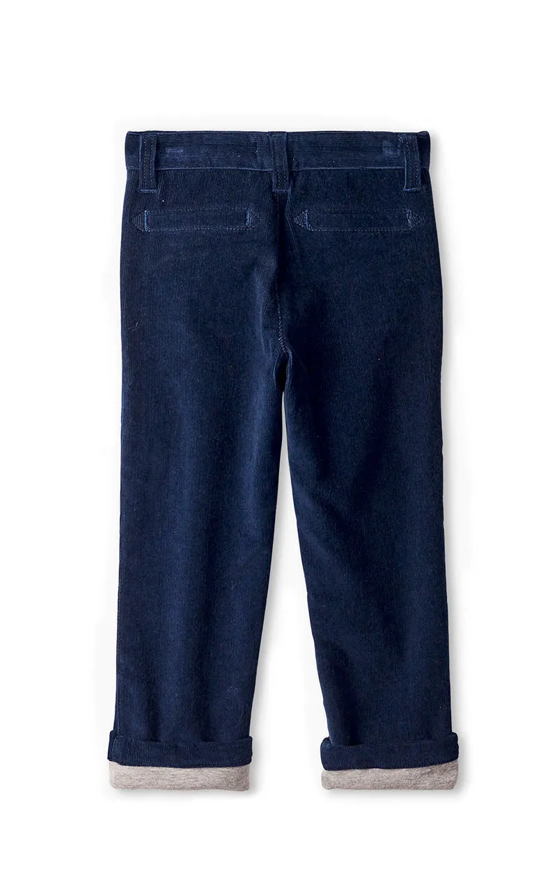 Navy Stretch Corduroy Pants