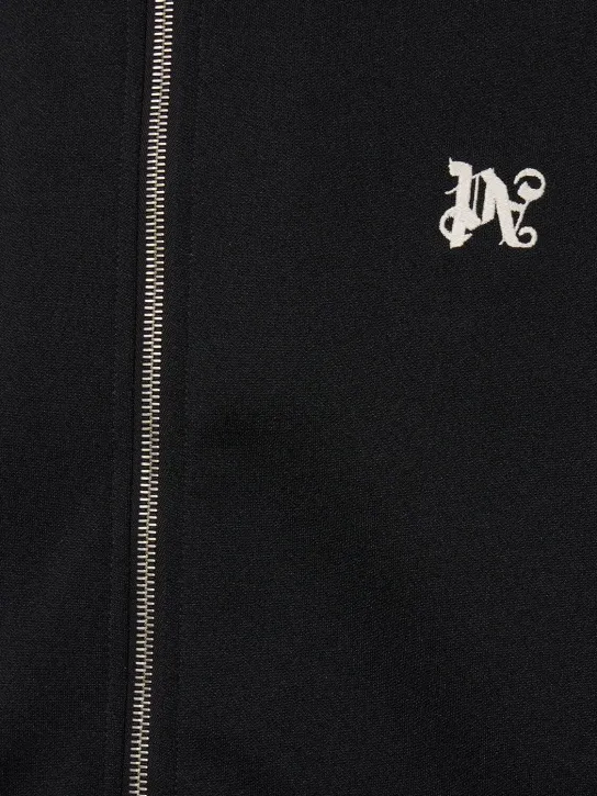 Palm Angels   Monogram zip-up tech track sweatshirt 