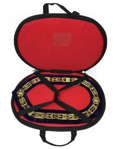 Past Master Square chain Collar - Gold/Silver on Blue   Free Case
