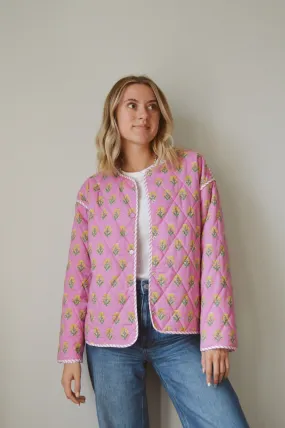 PINK FLORAL PRINTED JACKET
