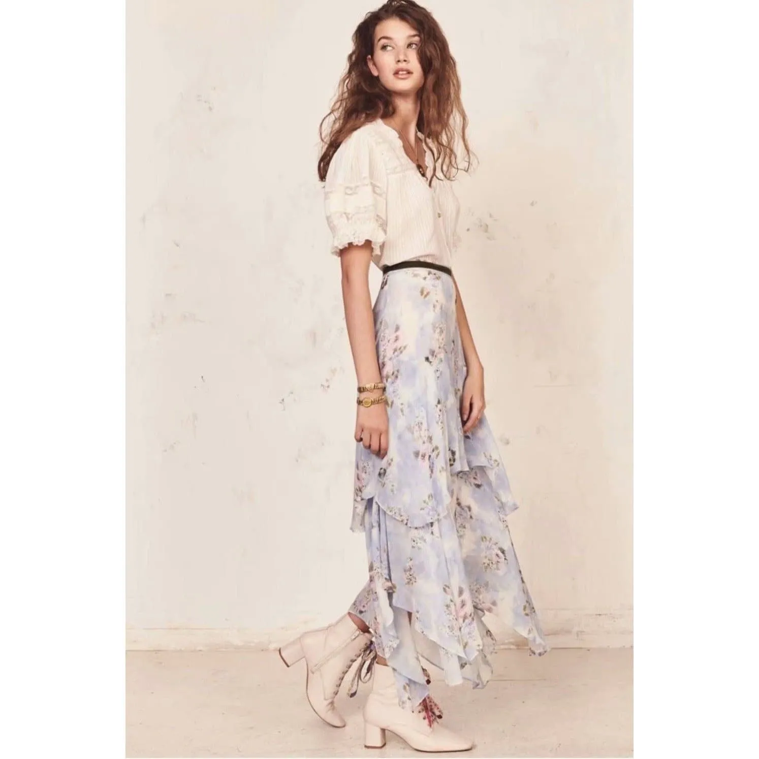 PLEATED RUFFLE SKIRT