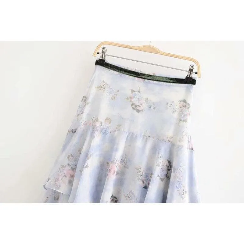 PLEATED RUFFLE SKIRT