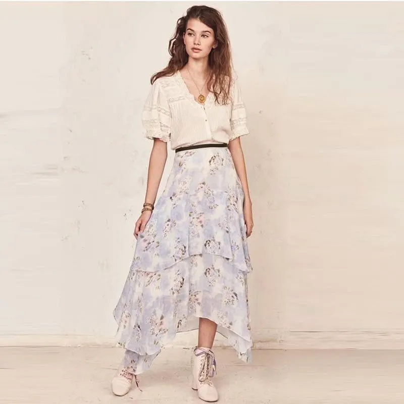 PLEATED RUFFLE SKIRT
