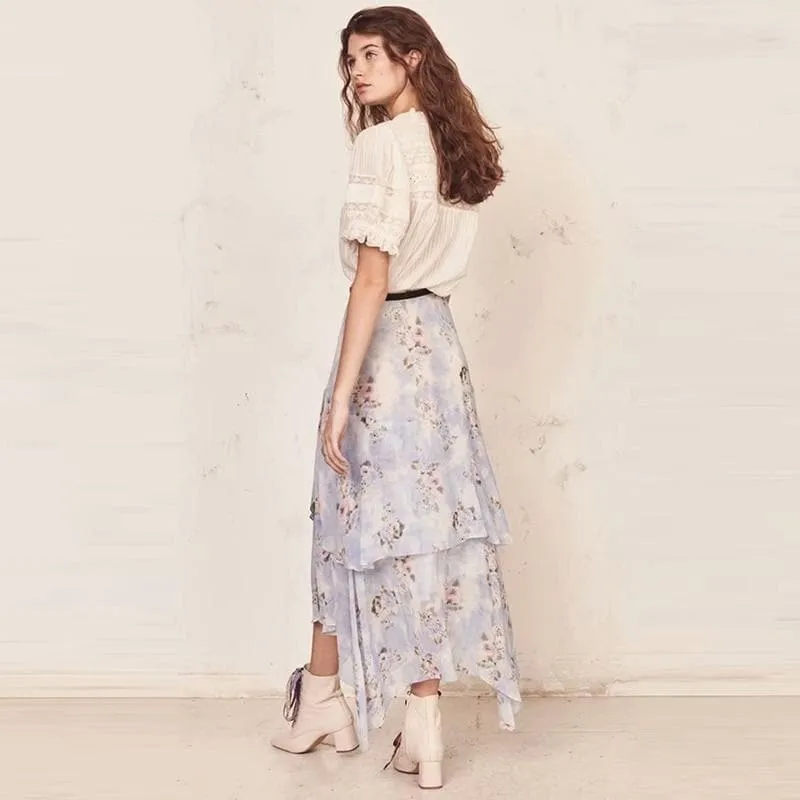 PLEATED RUFFLE SKIRT