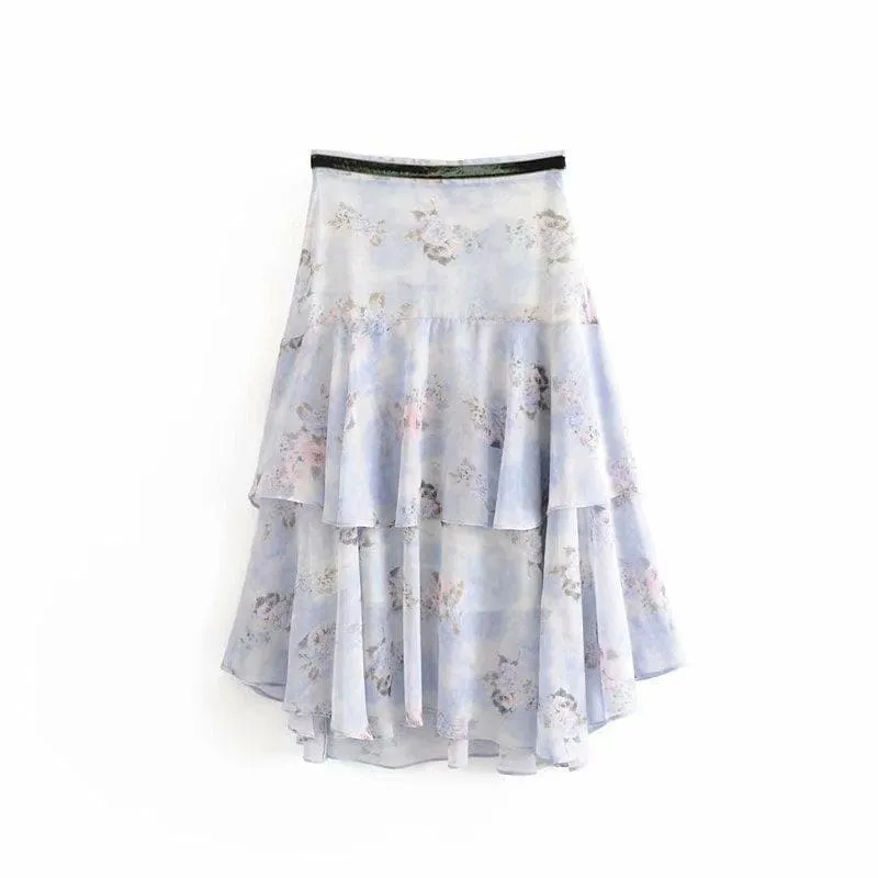 PLEATED RUFFLE SKIRT