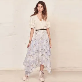 PLEATED RUFFLE SKIRT