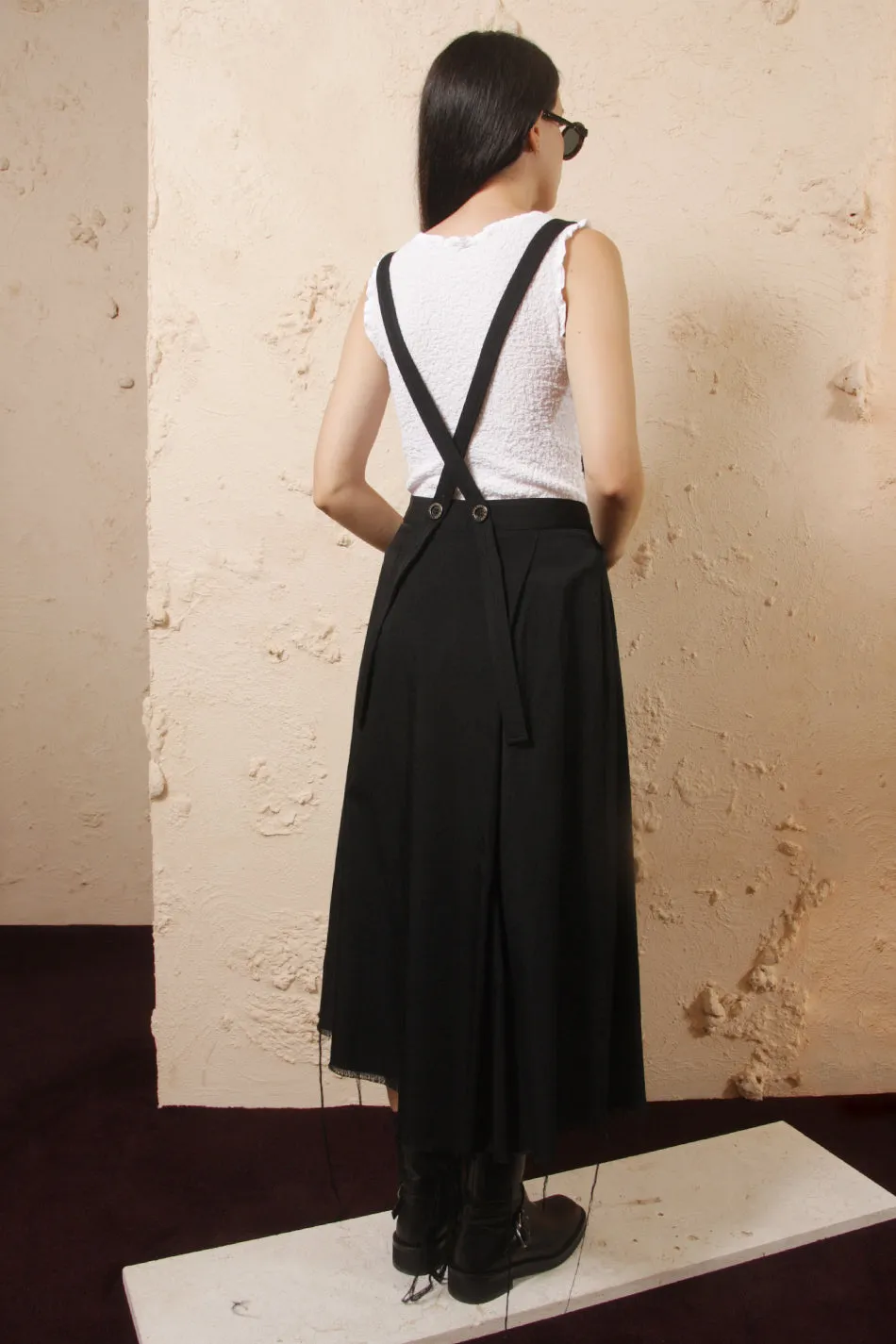 Pleated Suspender Skirt