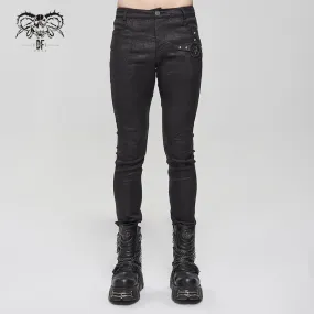 PT155 Men's rubberized cracked pentagram decoration trousers
