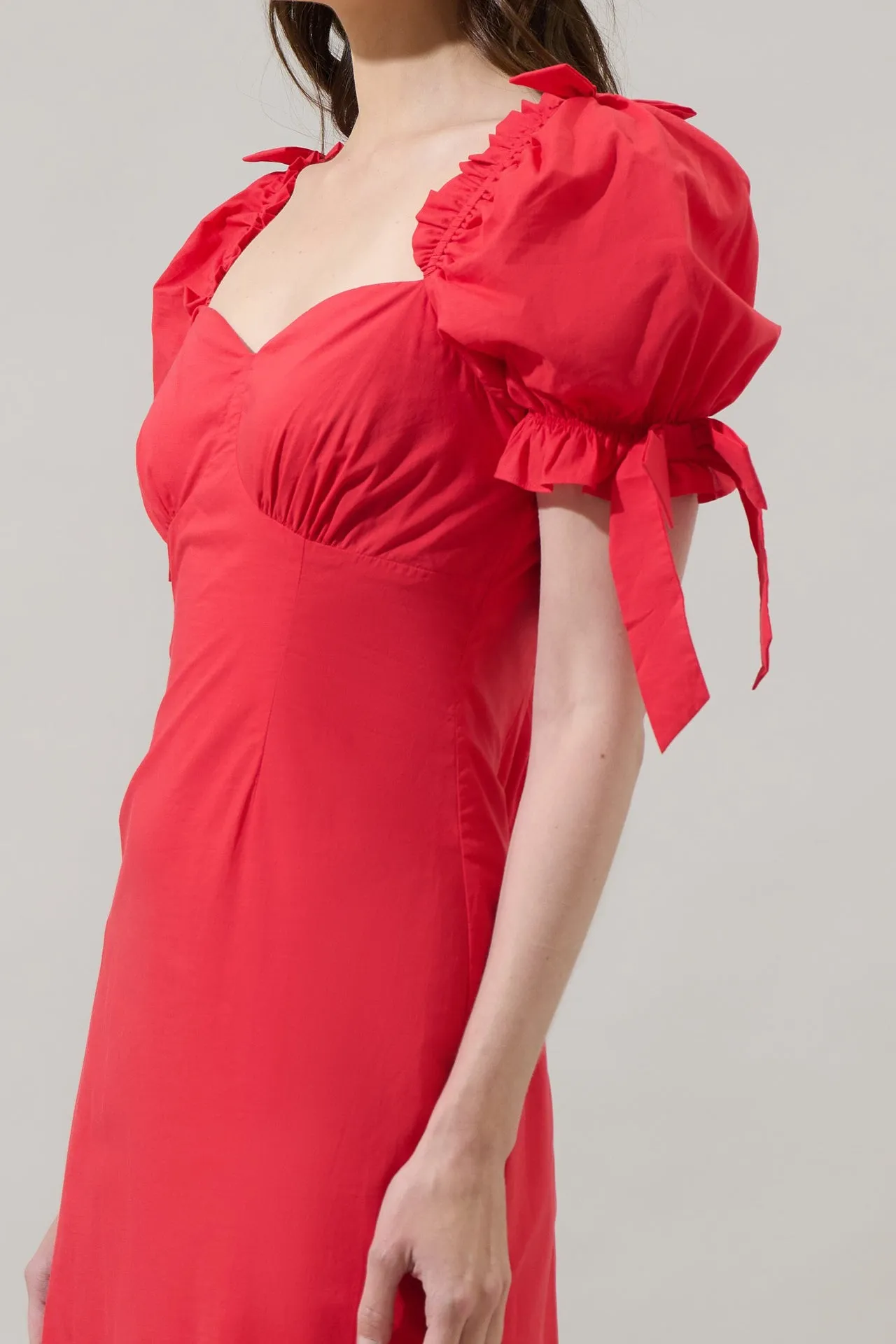 Red Flared Midi Dress