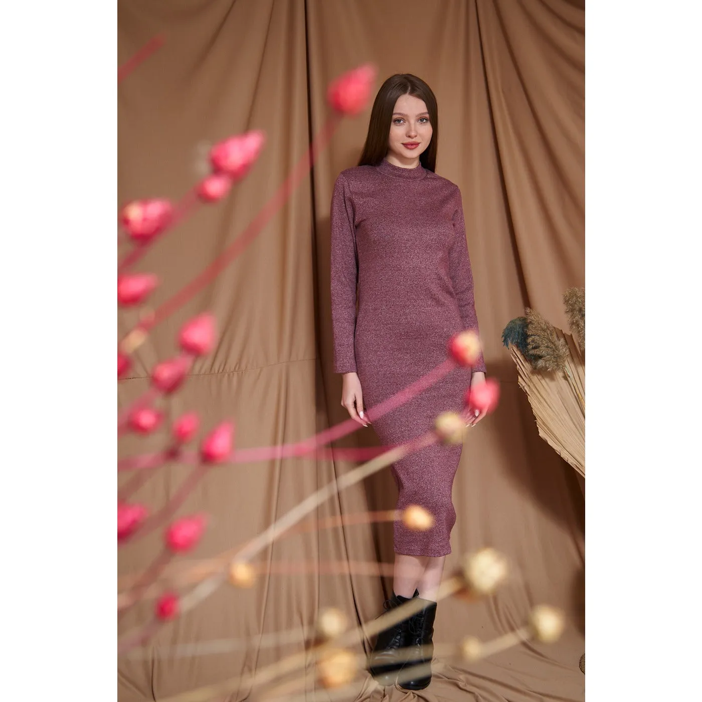 Rose Melange Long Dress