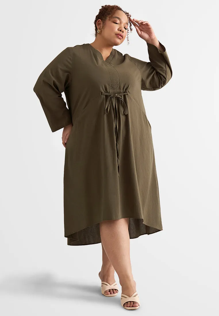 Ruchika Linen Tie-Knotted Midi Dress