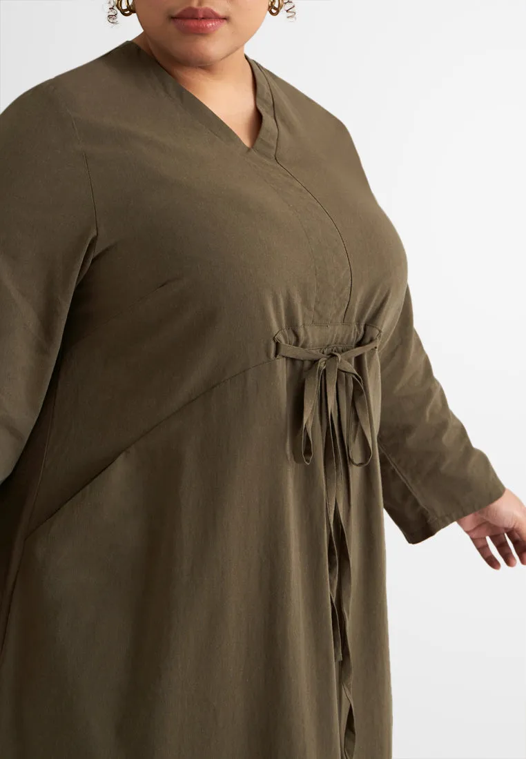 Ruchika Linen Tie-Knotted Midi Dress