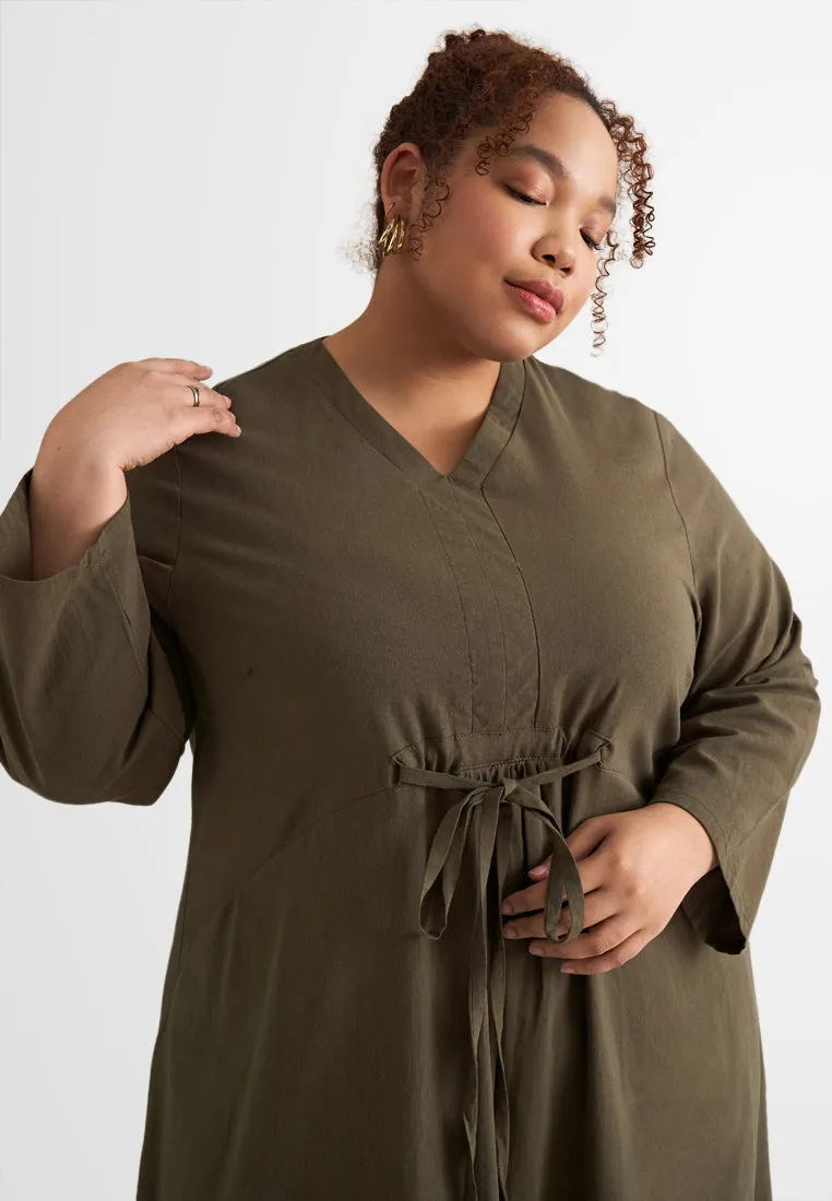 Ruchika Linen Tie-Knotted Midi Dress