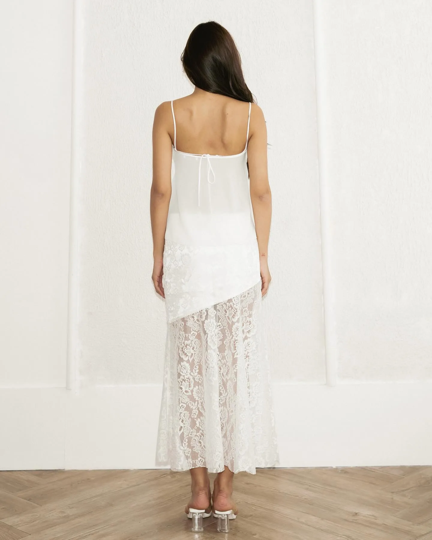 Sexy Solid Color Mesh Lace Halter Top and Skirt Set