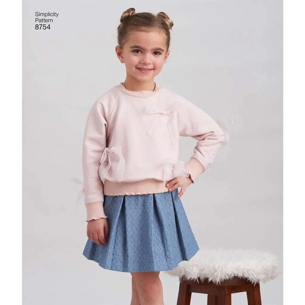 Simplicity Pattern 8754 Child's Trousers, Skirt and Sweatshirts