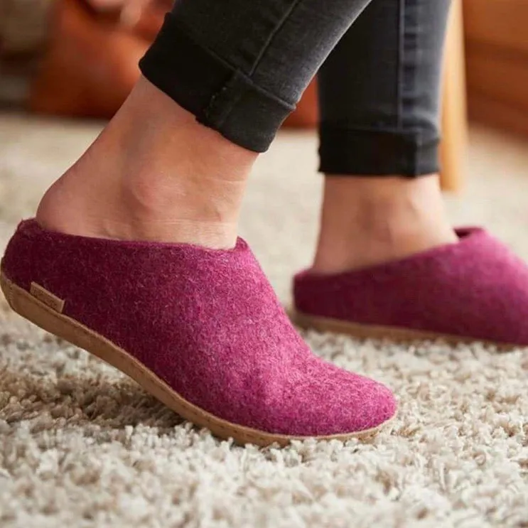 Slip-on with Leather Sole - Cranberry