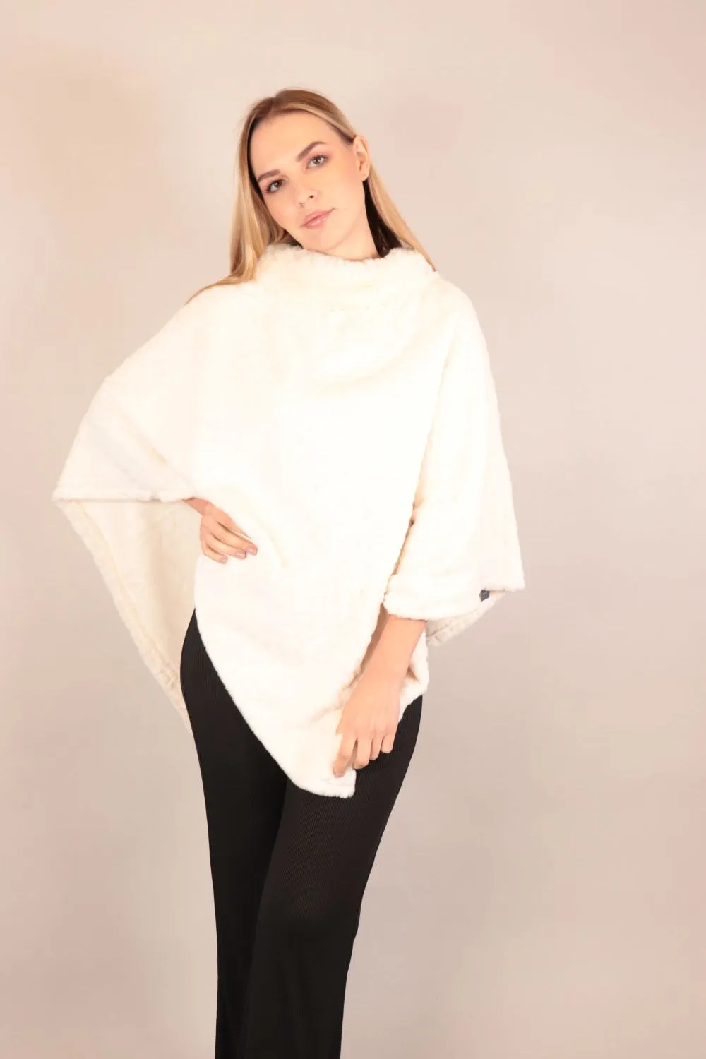 Soft Fur Woolen Poncho