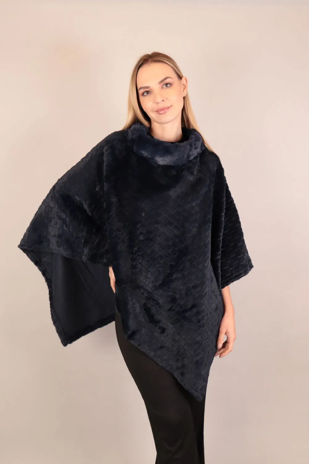 Soft Fur Woolen Poncho