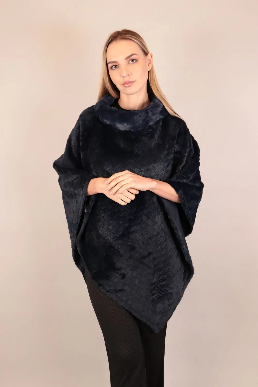 Soft Fur Woolen Poncho