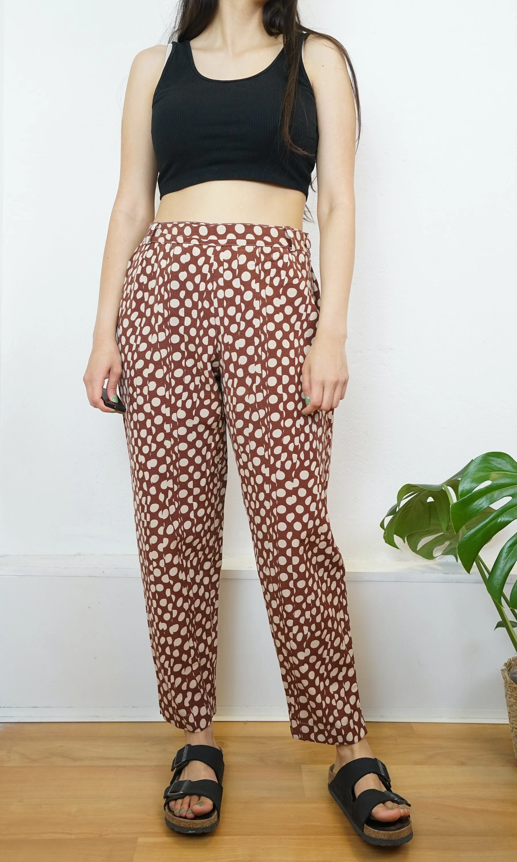 Vintage white brown Pants size M