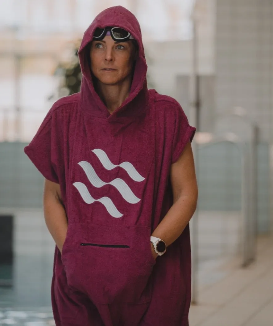 Watery badeponcho til voksne - Bomuld - Mørkeblå