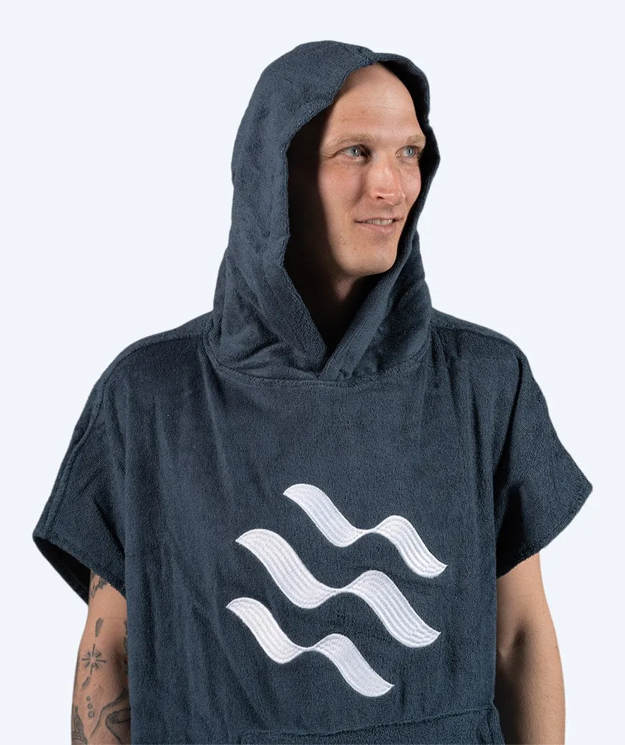 Watery badeponcho til voksne - Bomuld - Mørkeblå