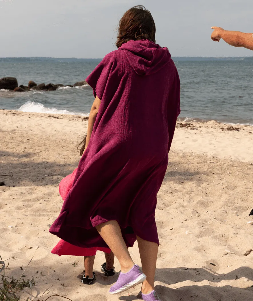 Watery badeponcho til voksne - Bomuld - Mørkeblå