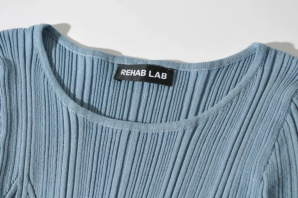 Women Geometric Knitted Stretchable Slim Dress Autumn Winter 4 Colors Long Sleeve Elegant Midi Dresses