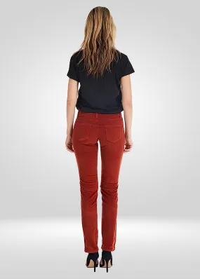Women's Stretch Corduroy Pants with Zipper Detail